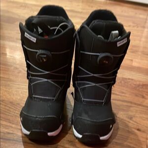 Kids Black Burton Step On Zipline 6K Snowboard Boots